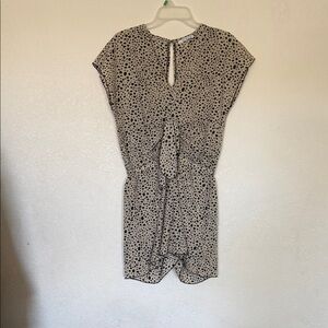 ReoRia Beige Polka Dot Cap Sleeve Romper